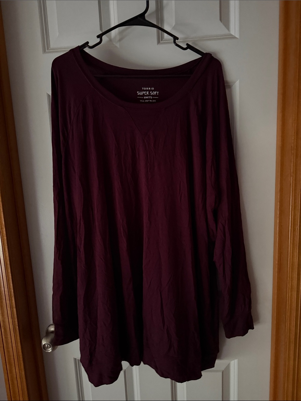 torrid 4x Super Soft Long Sleeve Scoop Neck Top - Plum